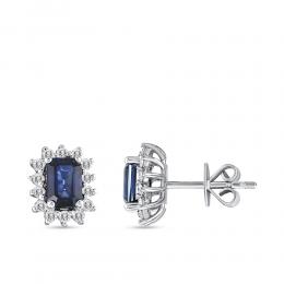 Sapphire Diamond Earring