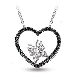 Heart Black Diamond Necklace