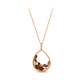 Smoky Quartz Diamond Necklace