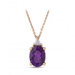 Amethyst Diamond Necklace