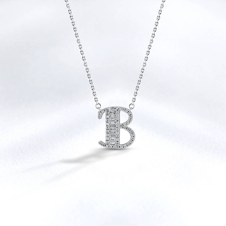 Letter B Diamond Necklace