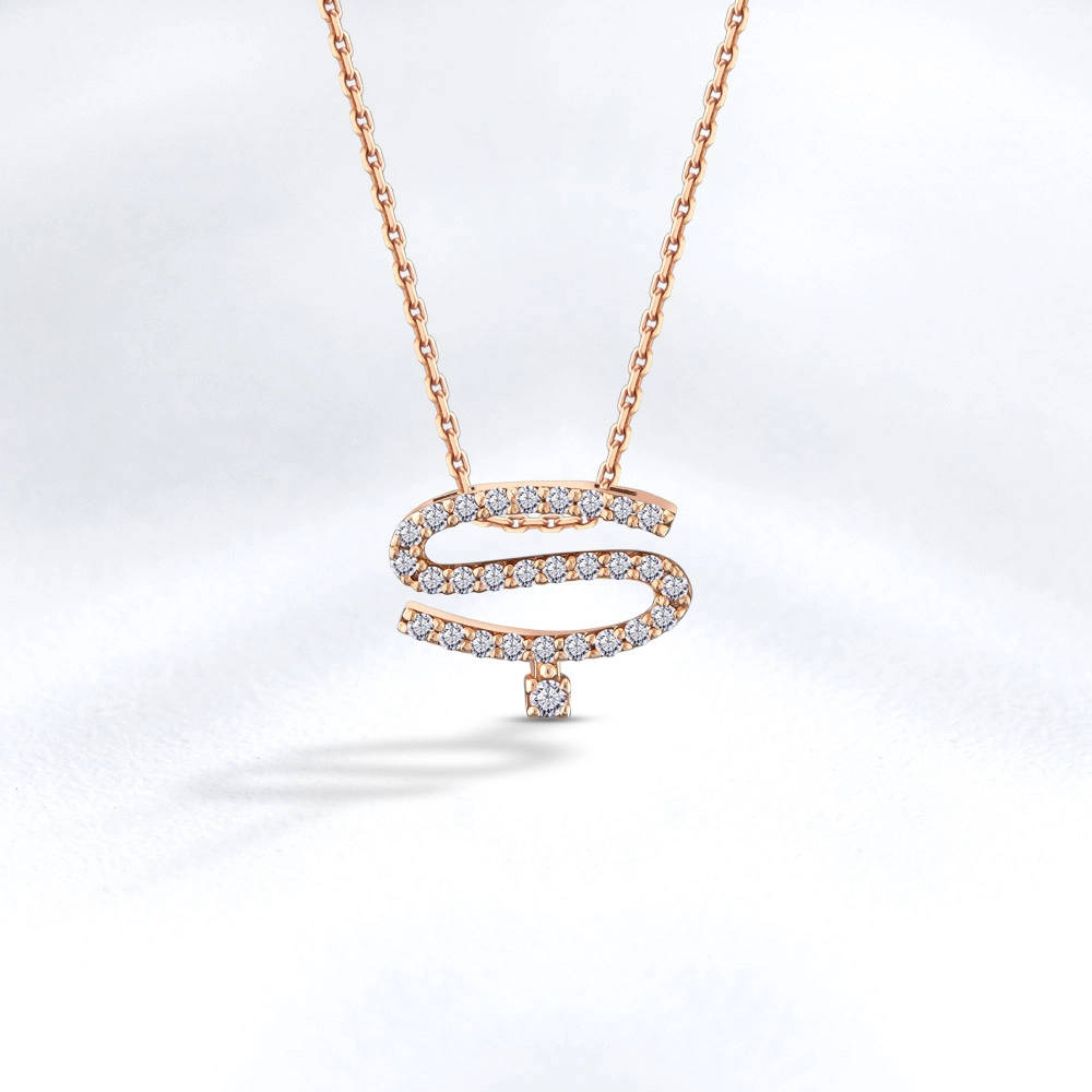 Letter 'Ş' Diamond Necklace