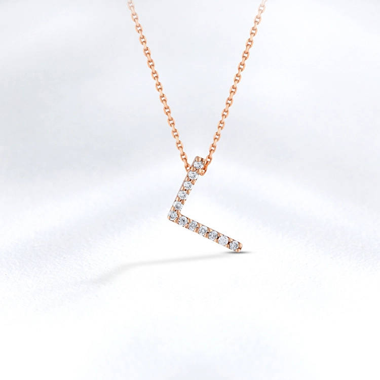 Letter L Diamond Necklace