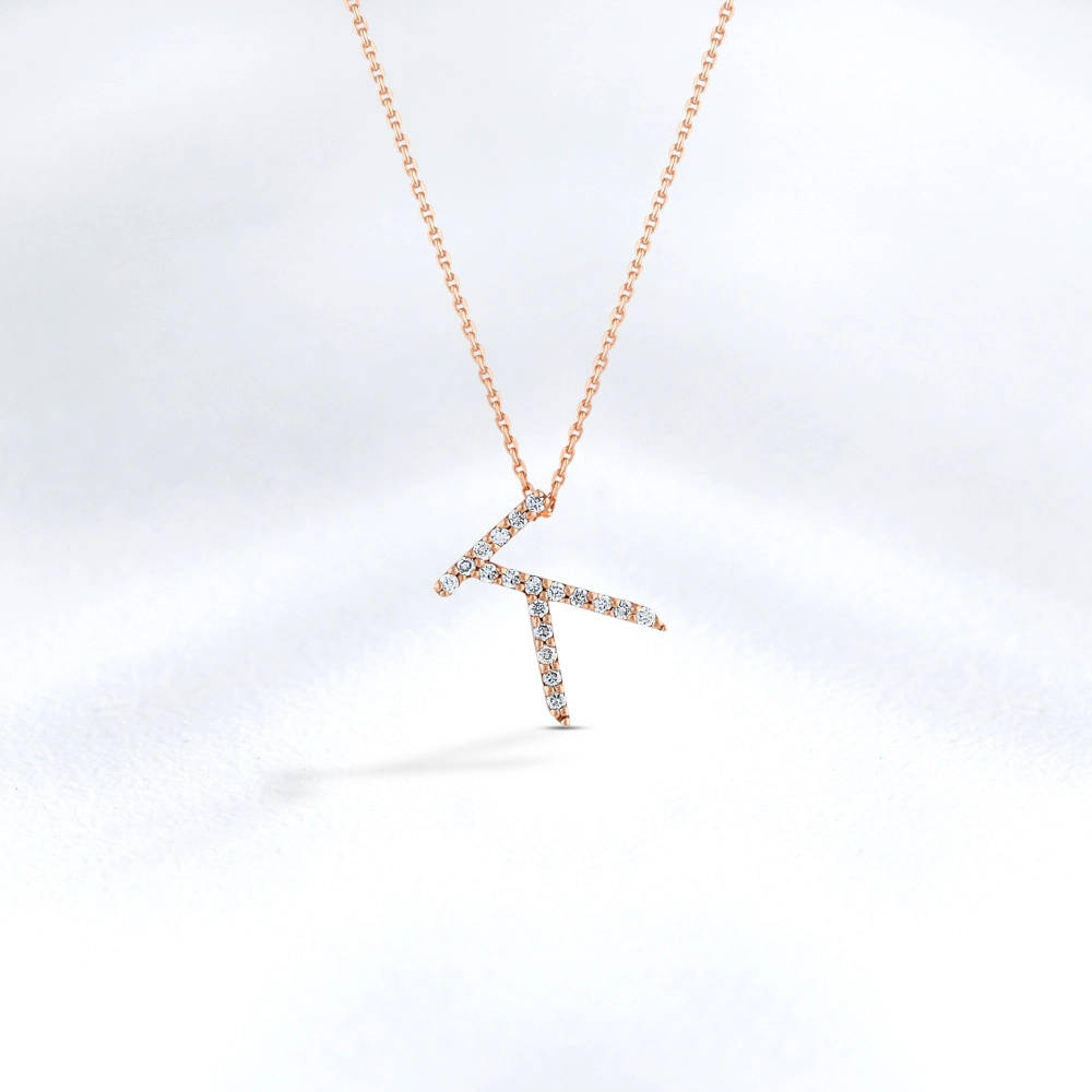 Letter K Diamond Necklace