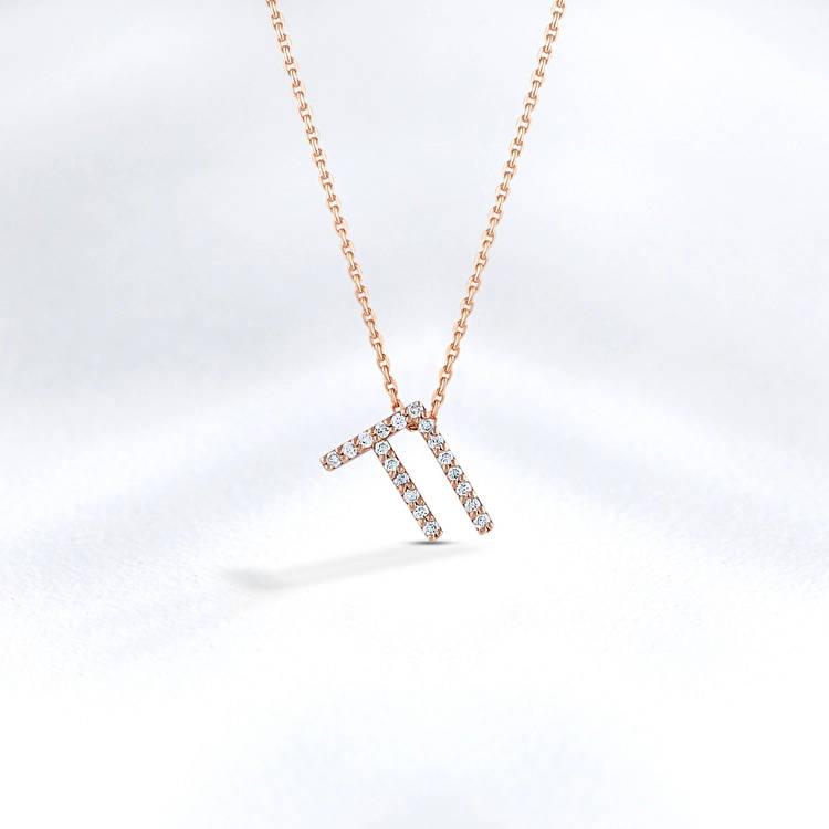 Letter E Diamond Necklace