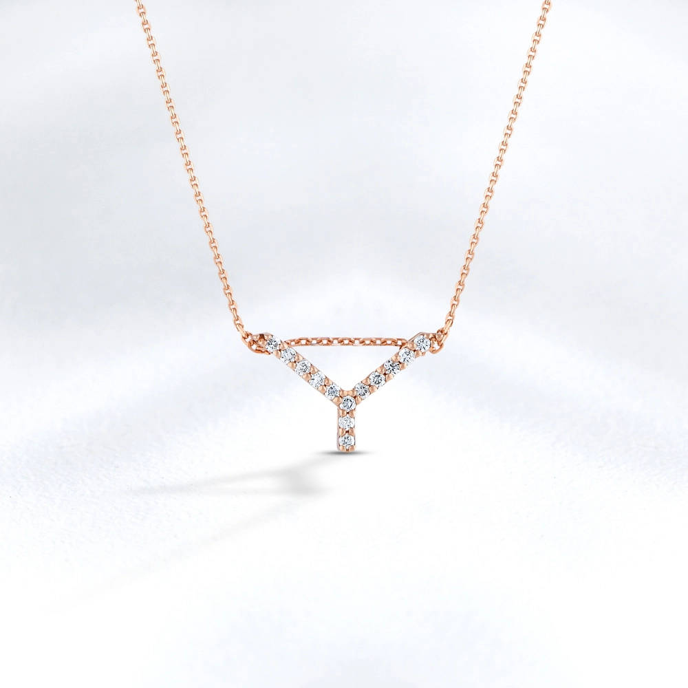 Letter Y Diamond Necklace