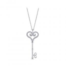 Lucky Charm Key Diamond Necklace