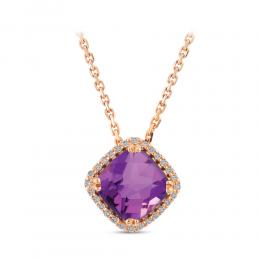 Amethyst Diamond Necklace