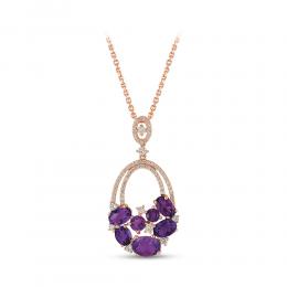 Amethyst Diamond Necklace
