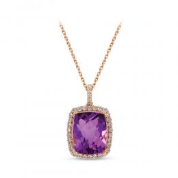 Amethyst Diamond Necklace