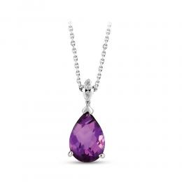 Amethyst Diamond Necklace