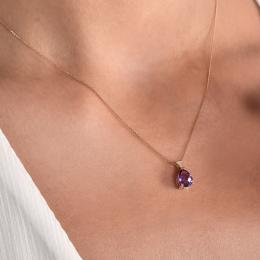 Amethyst Diamond Necklace