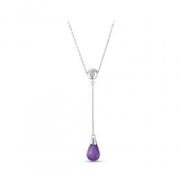 Love Drops Diamond Amethyst Necklace
