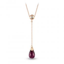Love Drops Diamond Garnet Necklace