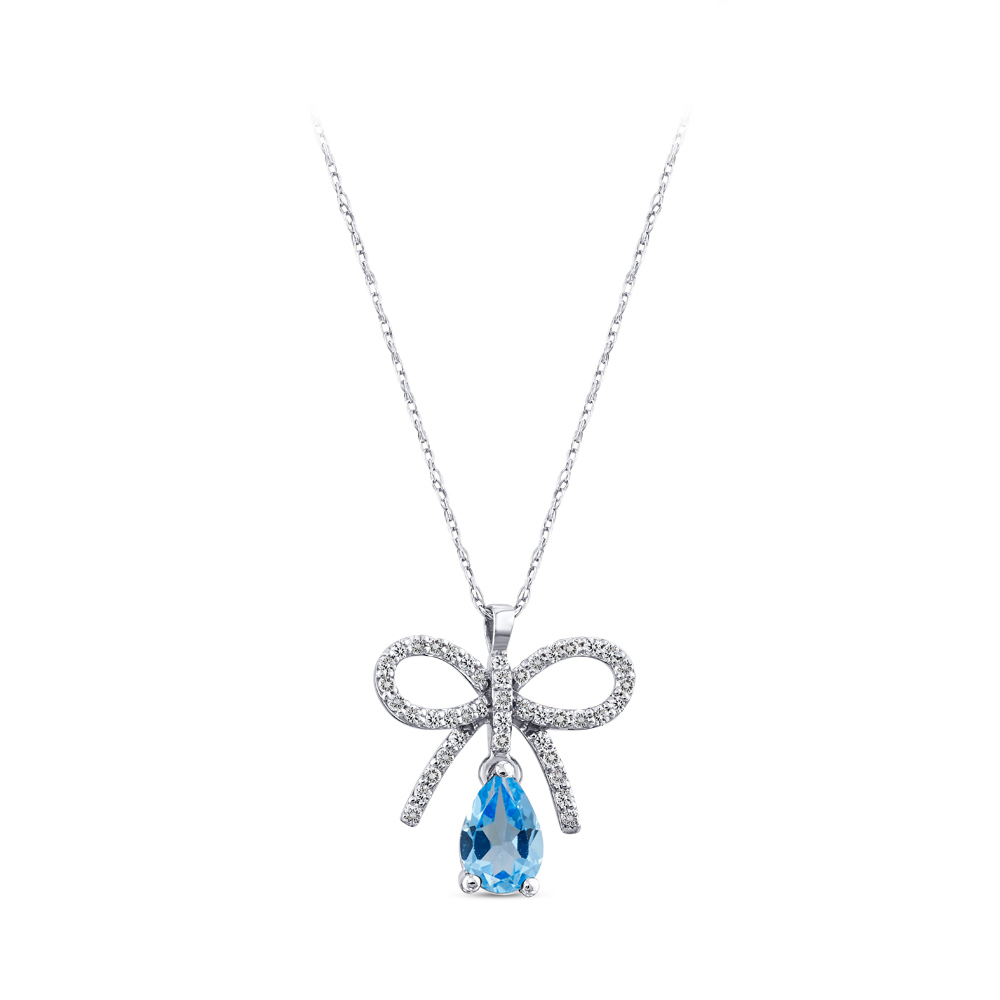Blue Topas Diamond Necklace