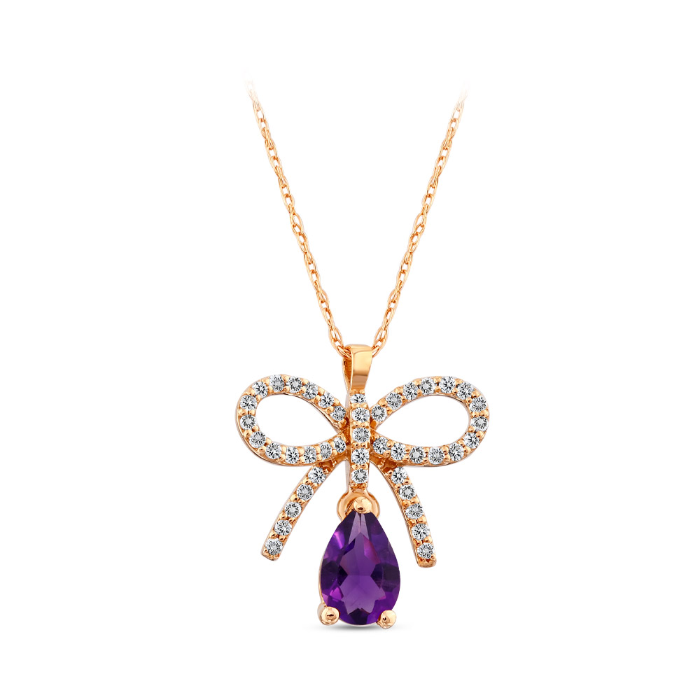 Amethyst Diamond Necklace