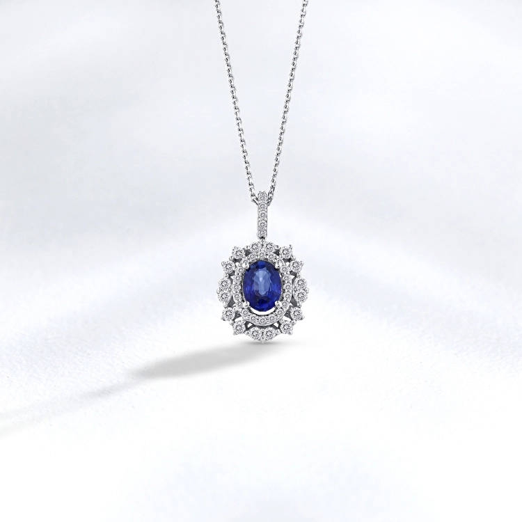 Sapphire Diamond Necklace