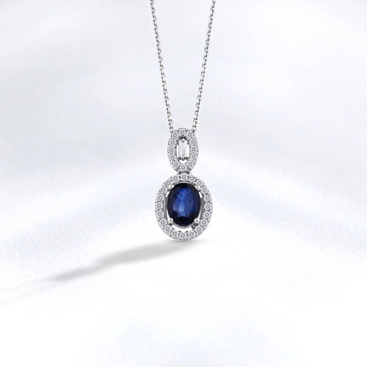 Sapphire Diamond Necklace