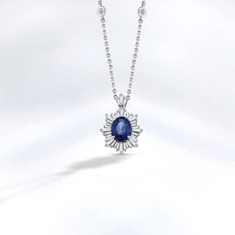 Sapphire Diamond Necklace