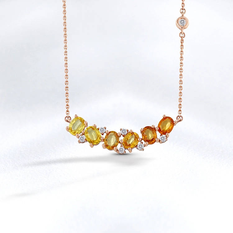 Yellow Sapphire Diamond Necklace