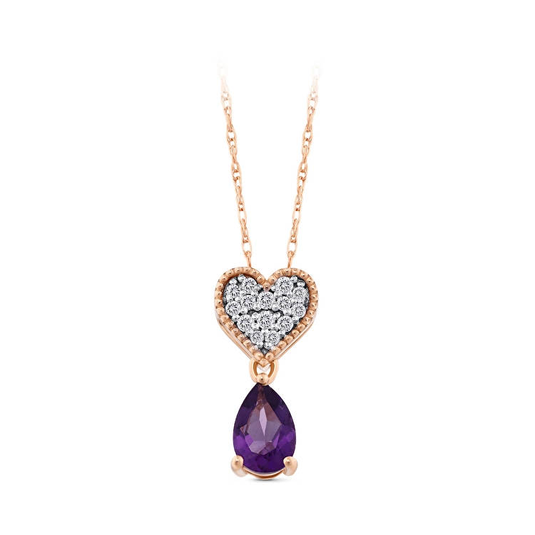 Amethyst Diamond Necklace