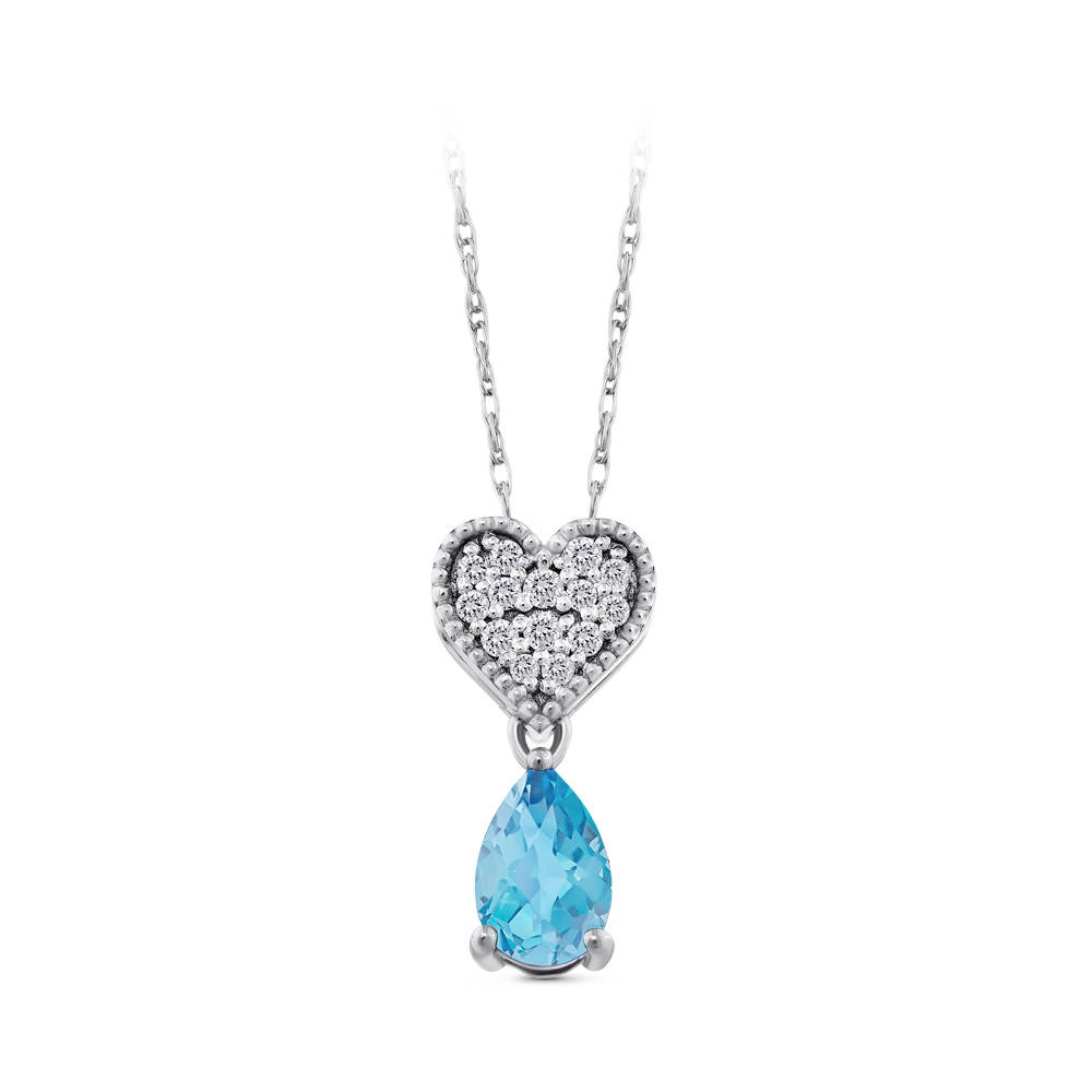 Blue Topaz Diamond Necklace