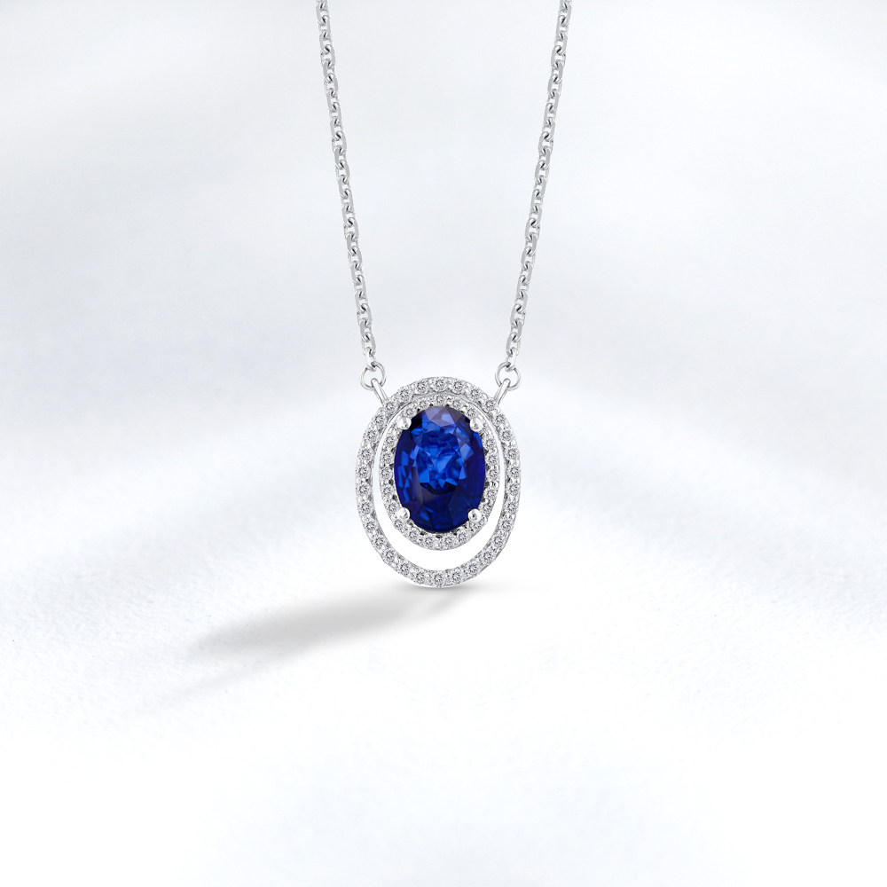 Sapphire Diamond Necklace