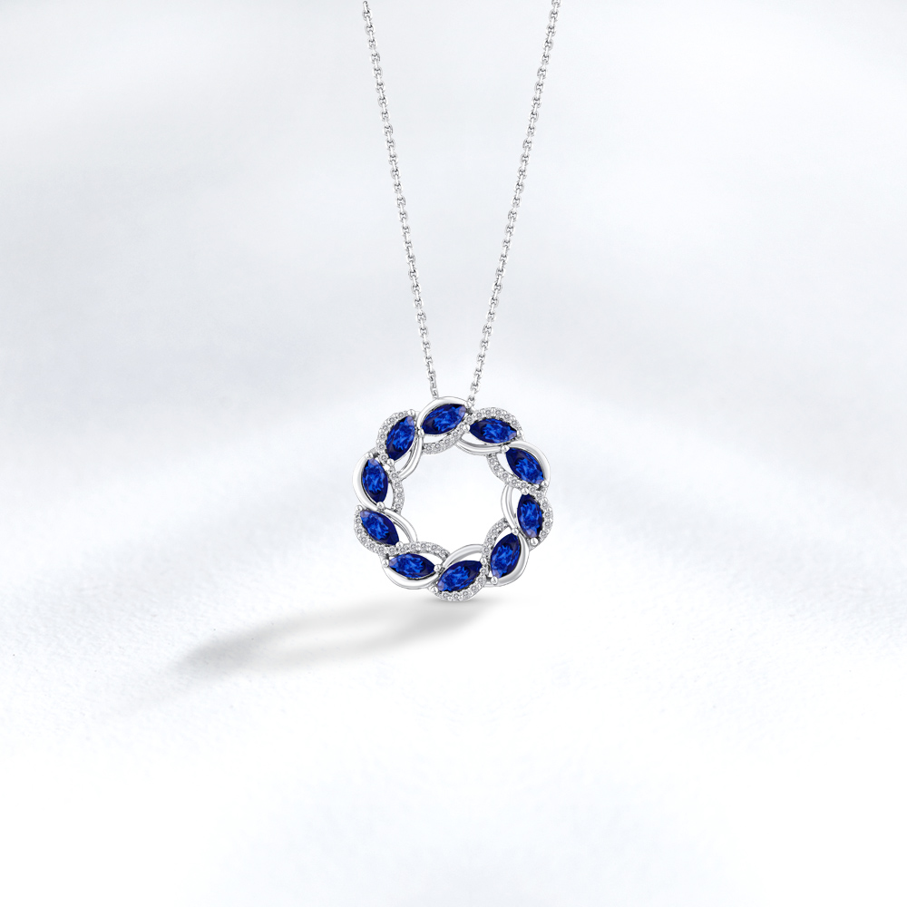 Sapphire Diamond Necklace