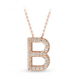 Letter 'B' Diamond Necklace