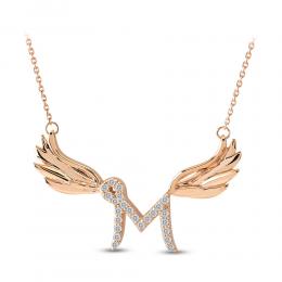 Letter 'M' Diamond Necklace