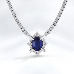 Sapphire Diamond Necklace
