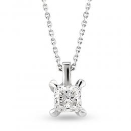 Princess Cut Solitaire Diamond Necklace