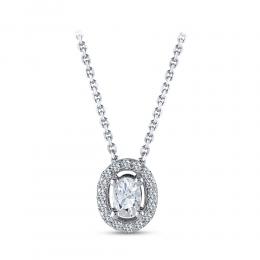 Oval Cut Solitaire Diamond Necklace