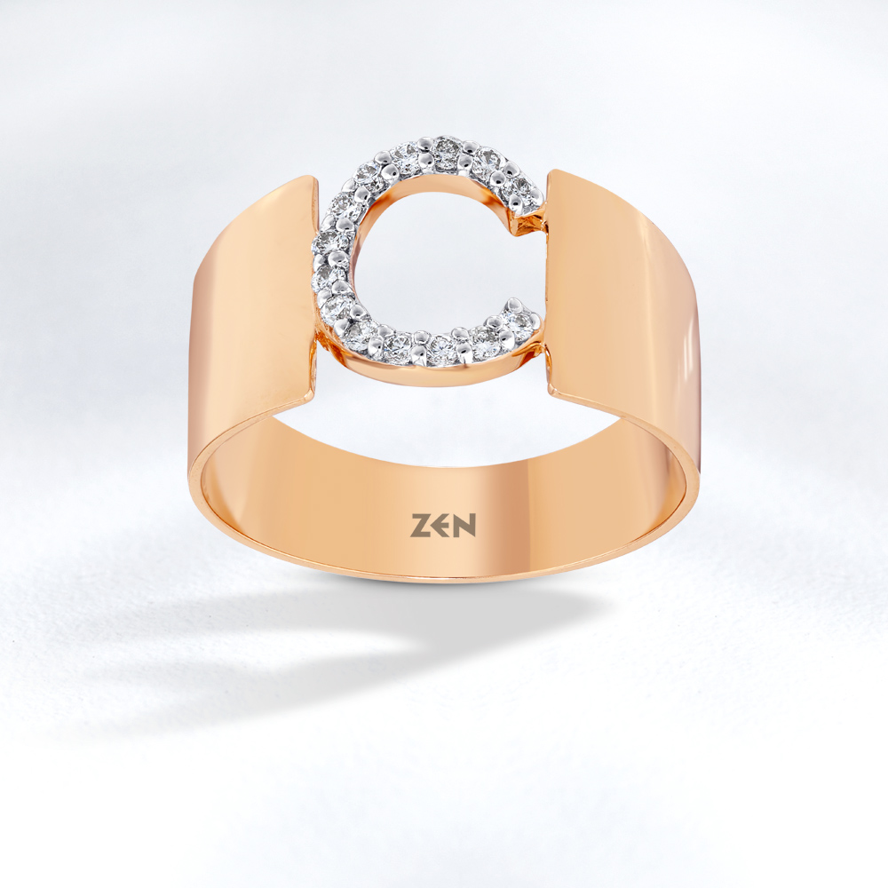 Letter Diamond Ring