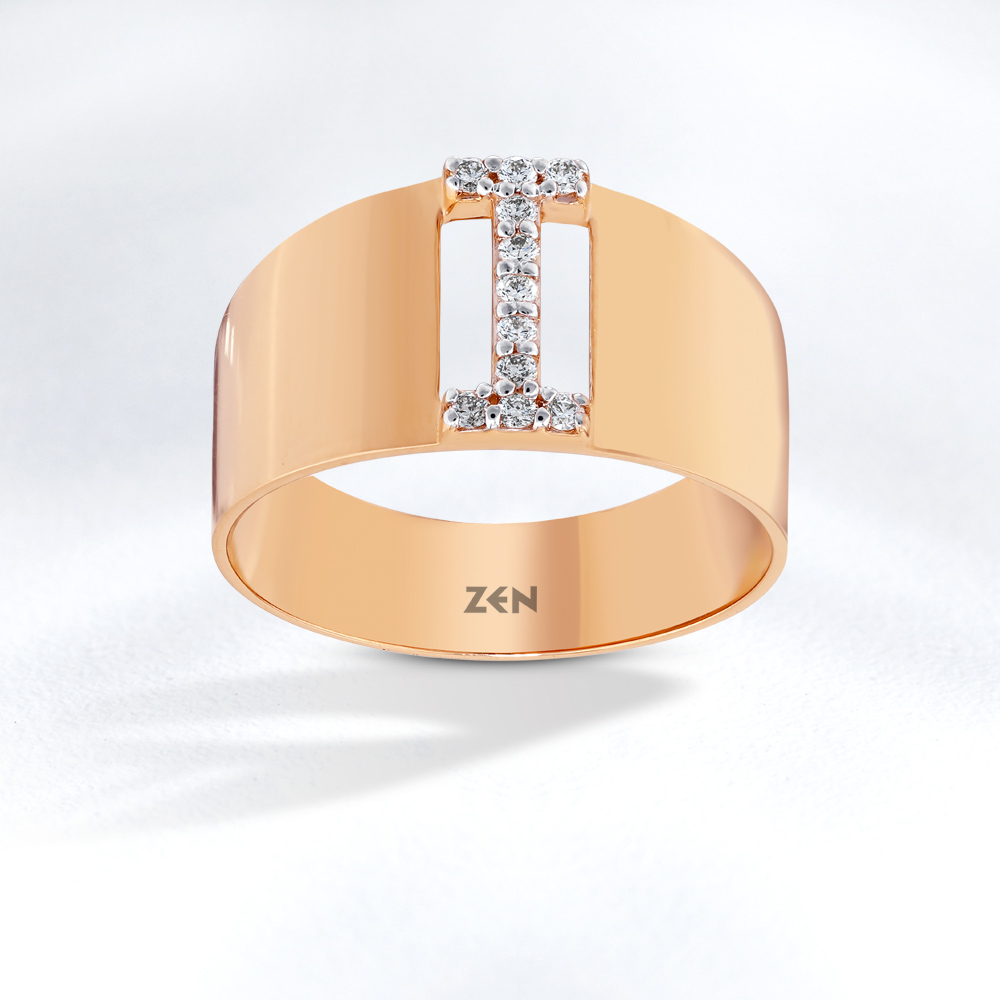 Letter I Diamond Ring