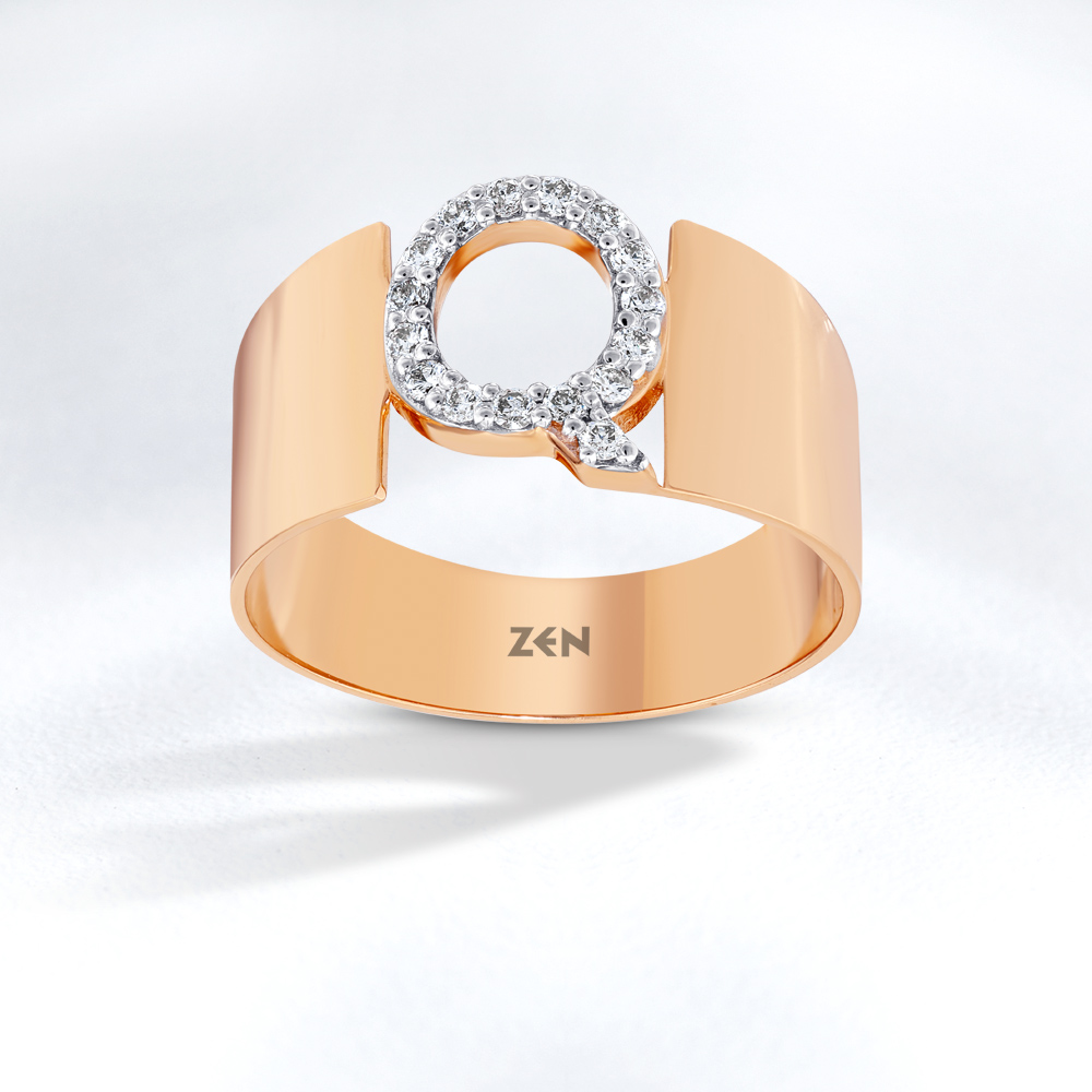 Letter Q Diamond Ring
