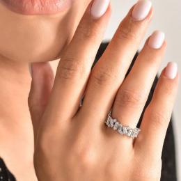 Baguette Diamond Half Eternity Ring