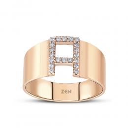 Letter 'A' Diamond Ring