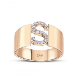 Letter ''S'' Diamond Ring