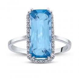 Diamond Blue Topaz Ring
