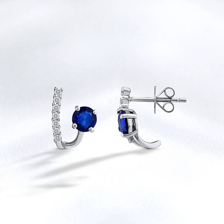 Sapphire Diamond Earring