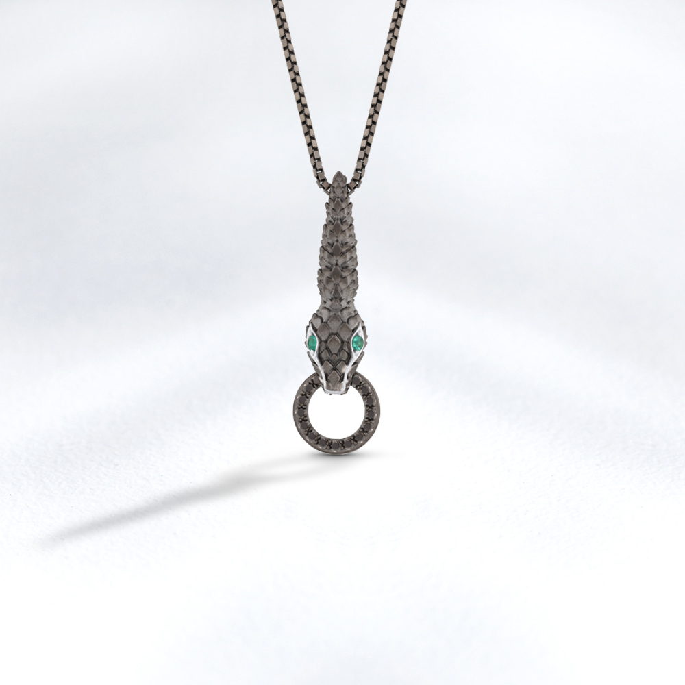 Men Silver Diamond Necklace