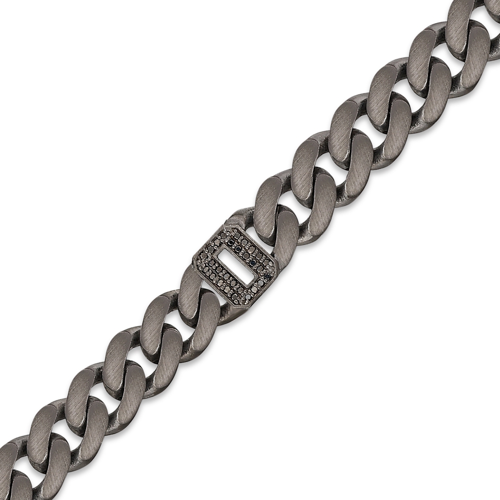 Letter O Silver Diamond Bracelet