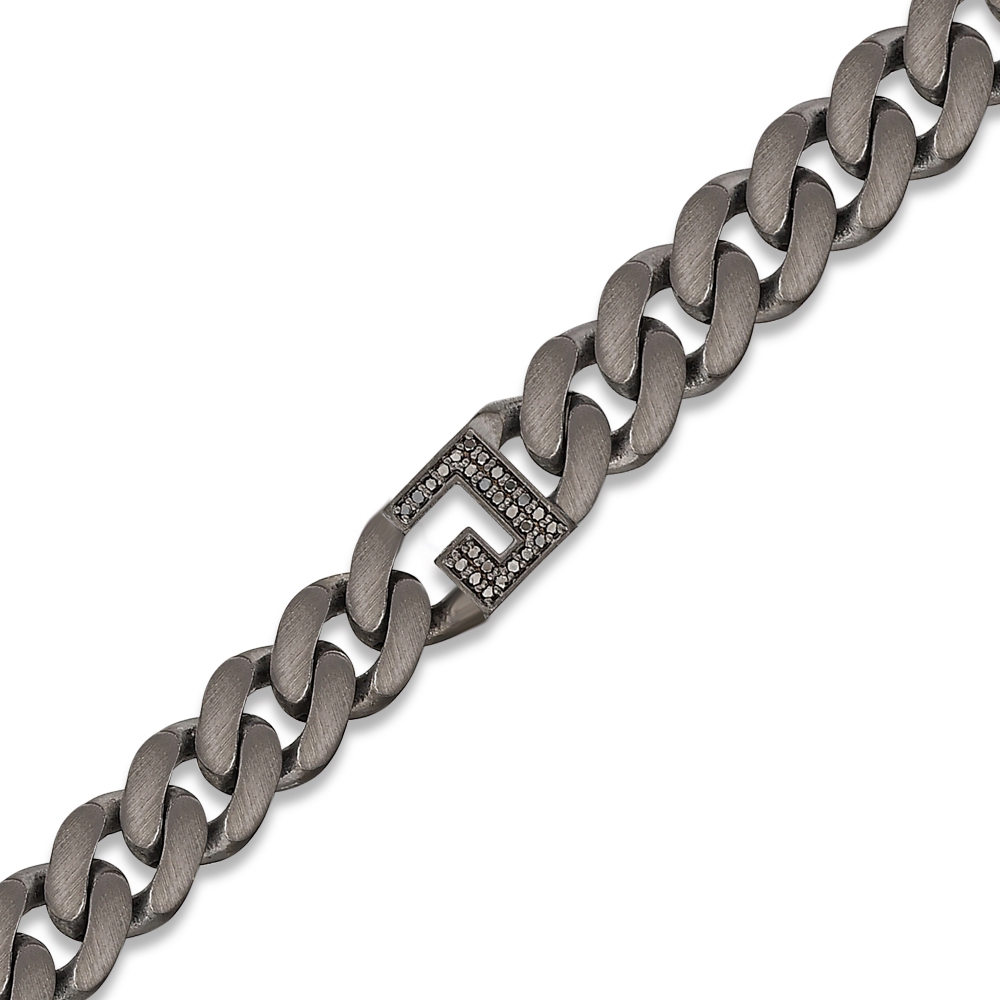 Letter J Silver Diamond Bracelet