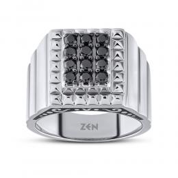 Men Silver Diamond Ring