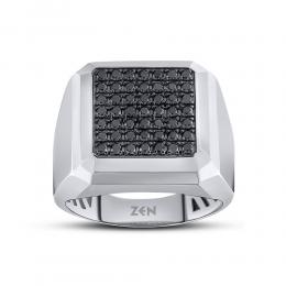 Men Silver Diamond Ring